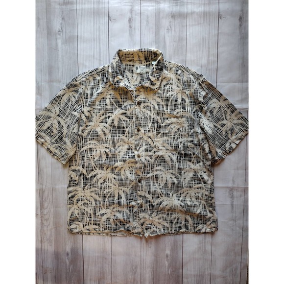 Men's Casual Button Down Shirt - Black and Cream - Picture 1 of 6